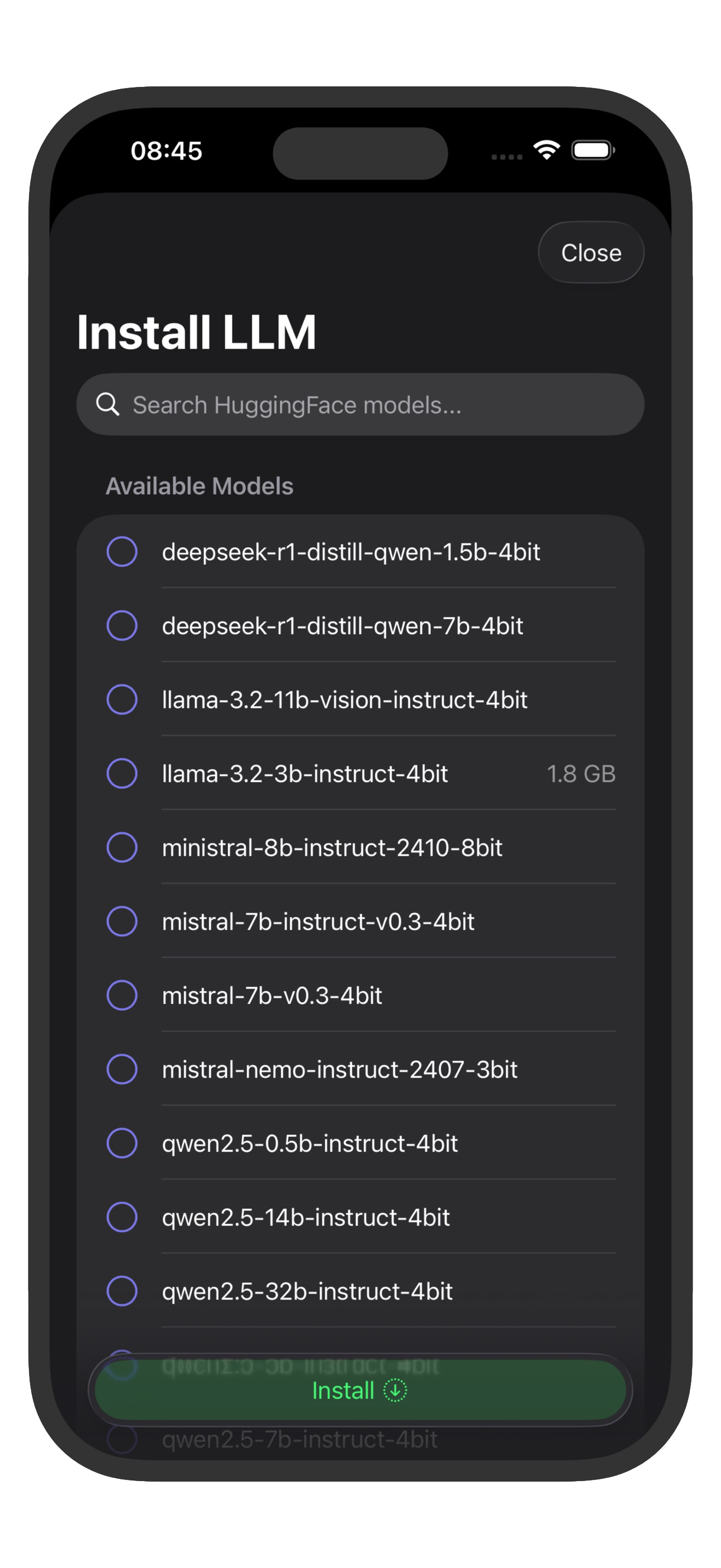 ai.local iPhone app screenshot 2